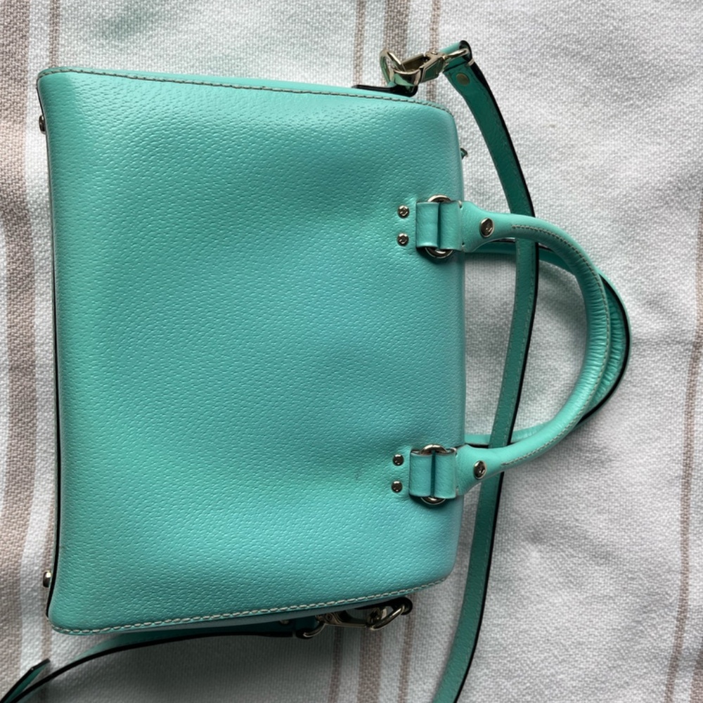 Kate Spade Alessa Wellesley Leather Satchel - Color: Robin's Egg Blue / Teal - Picture 3 of 16